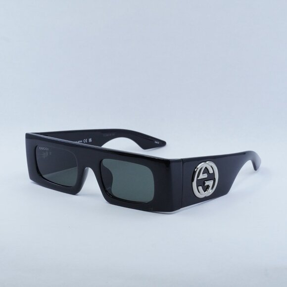Gucci GG1646S 001 Sunglasses Black Rectangle Frame, Grey Lenses main image 11